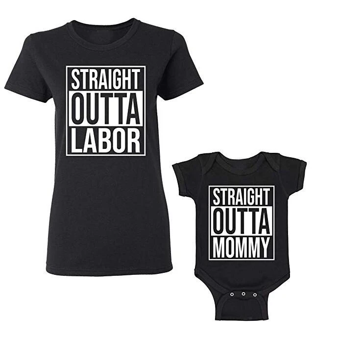 Женская футболка Straight Out work &amp Mommy комбинезон для младенцев подходящие рубашки