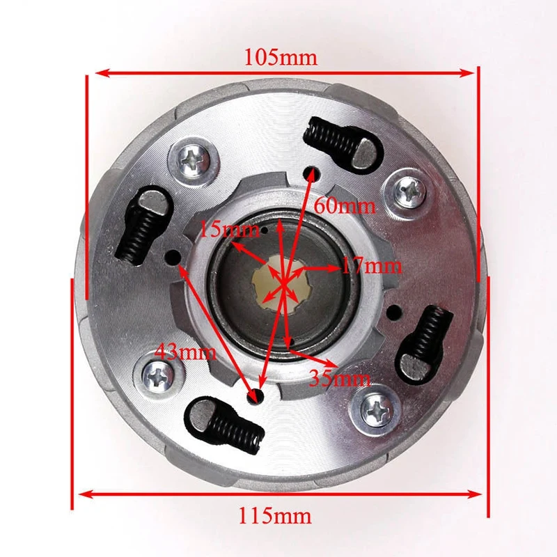 Semi Auto Engine Clutch Assembly for 70Cc 110Cc 125Cc PIT Quad Dirt Bike ATV Buggy | Автомобили и мотоциклы