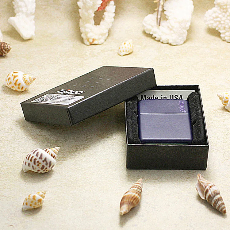 

Genuine Zippo oil lighter copper windproof Navy matte paint cigarette Kerosene lighters Gift With anti-counterfeiting code