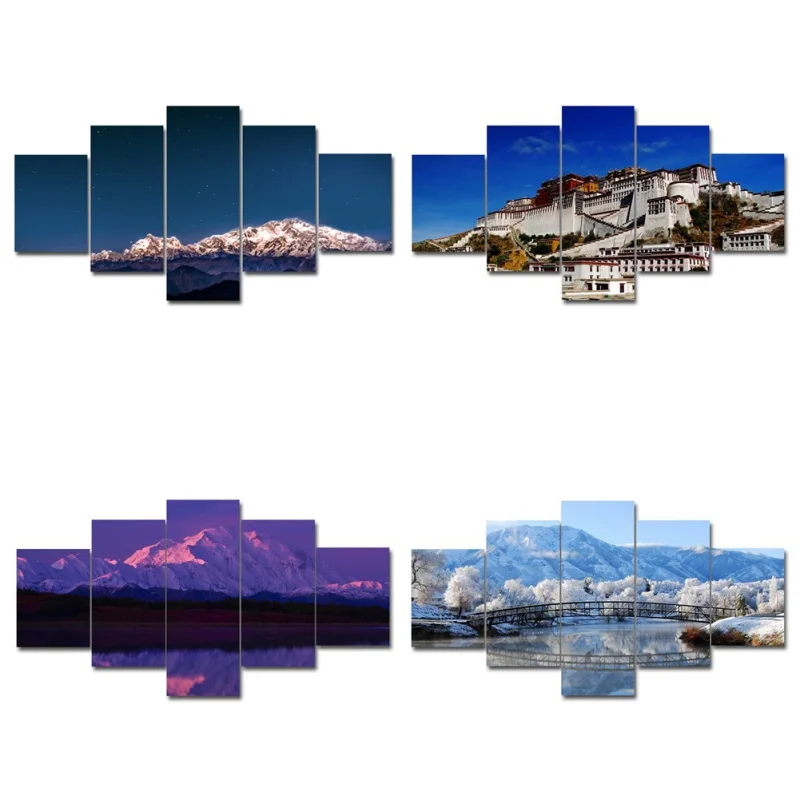 Новый Potala дворец снег Аляска пейзаж стены искусства холст картины настенные для