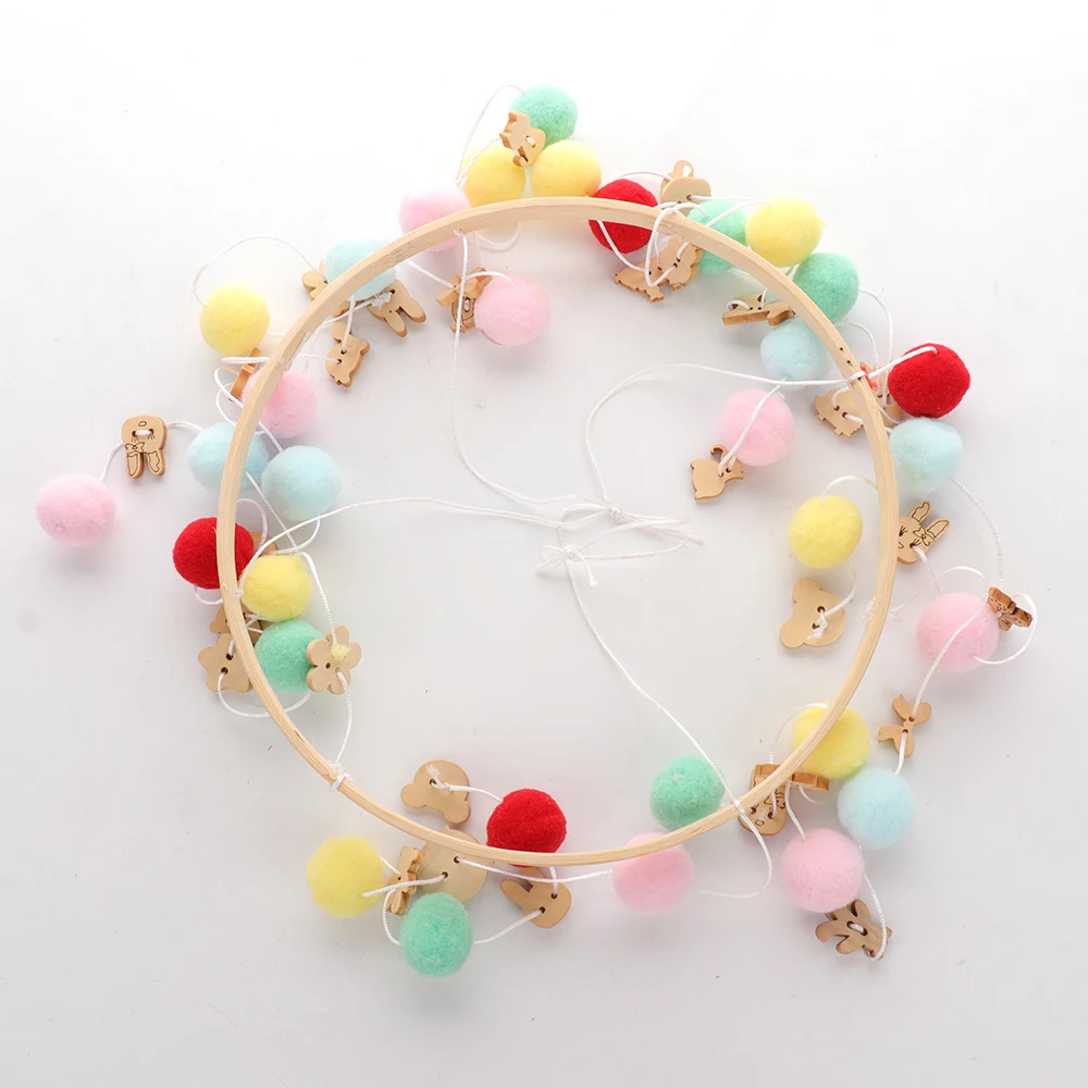 Детские красочные шары погремушки Diy вращающаяся кровать Колокольчик для