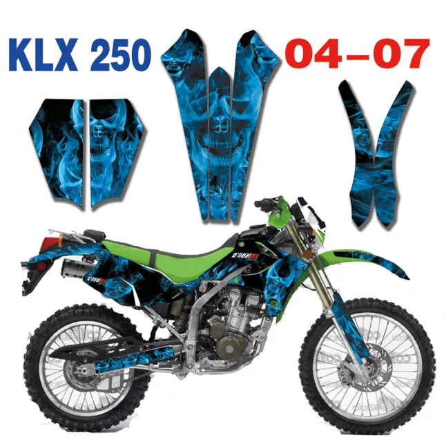 Новая мотоциклетная обувь Графика Стикеры s Фон Наклейки на стены для Kawasaki KLX250 KL250X KLX 250 2004 2005 2006 2007 на заказ наклейка Стикеры