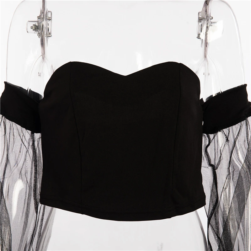 Французский романтичный сексуальный прозрачный укороченный топ женские осенние