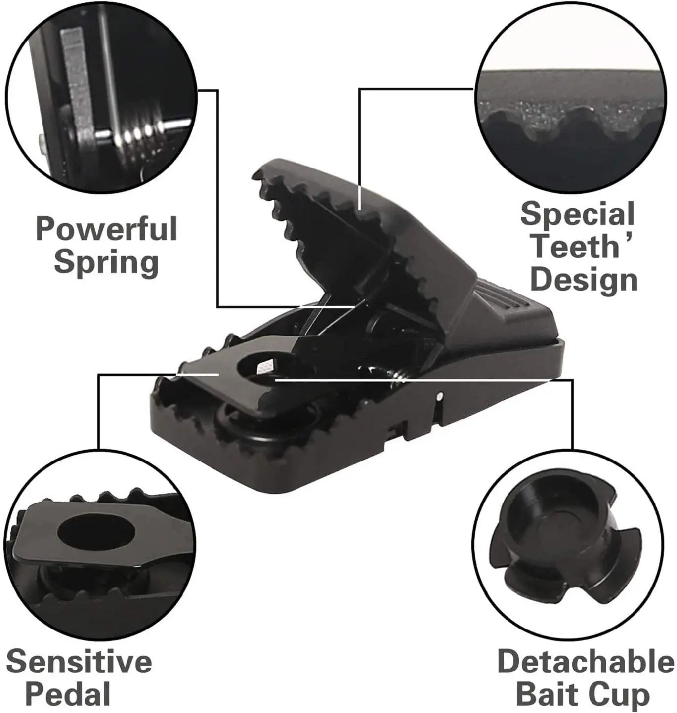 Trampa de pl&aacute;stico reutilizable para ratones, trampas para ratas, ratones, Mata plagas, trampa a presi&oacute;n para roedores para el hogar, 2/6 piezas-1