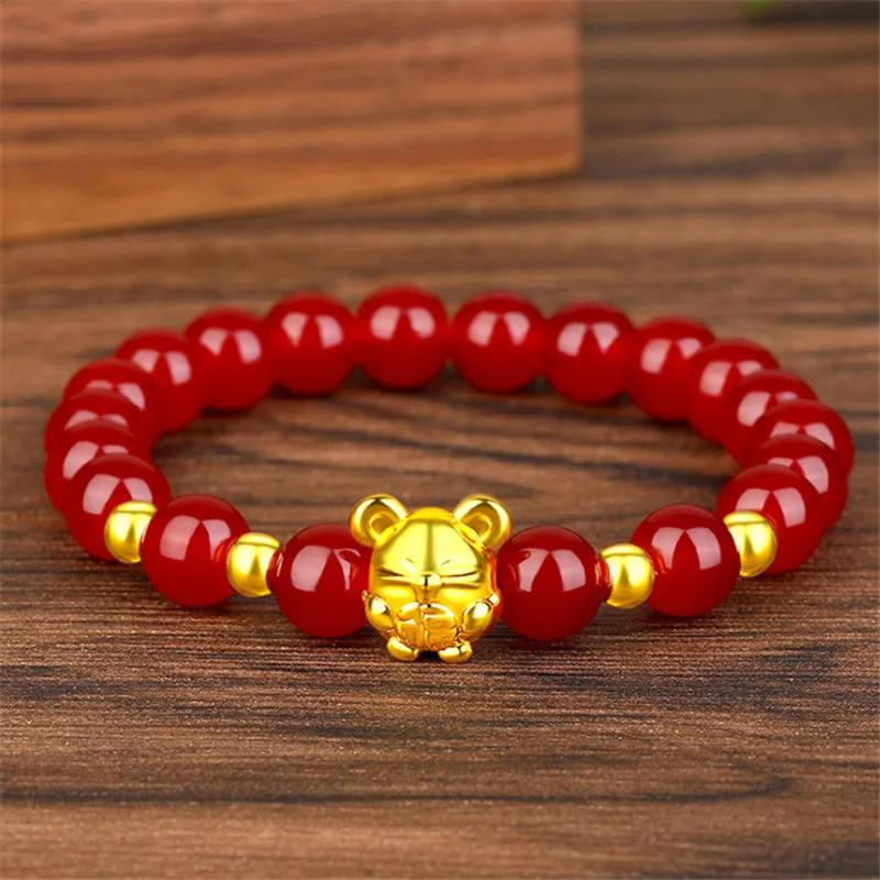 Новые золотые браслеты PIXIU для женщин и мужчин с бусинами пар приносит удачу