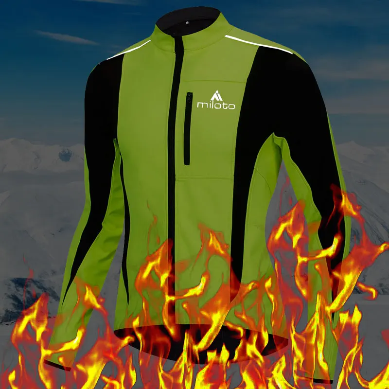 Ветровка теплая флисовая зимняя куртка для велоспорта светоотражающая горного