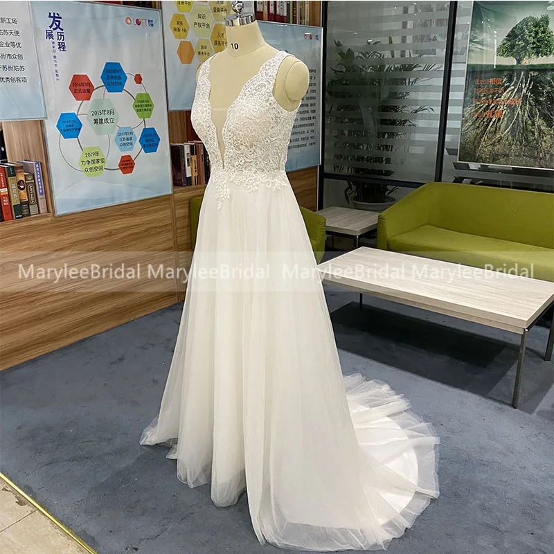 Женское пляжное свадебное платье без рукавов ТРАПЕЦИЕВИДНОЕ белое летнее в