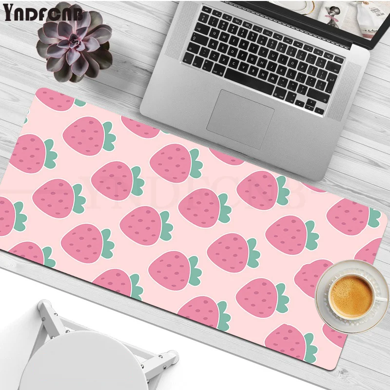 YNDFCNB Cute Japense strawberry Vintage Large Mouse pad PC Computer mat Size for Deak Mat for overwatch/cs go/world of warcraft