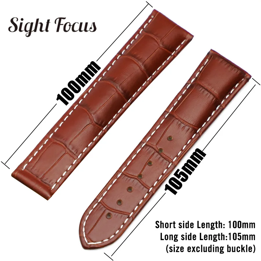 18mm 19mm 20mm 21mm Leather Strap for Omega Watch Speed Seamaster Band Strap Deployant Clasp Black Brown Watchband Bracelet Belt