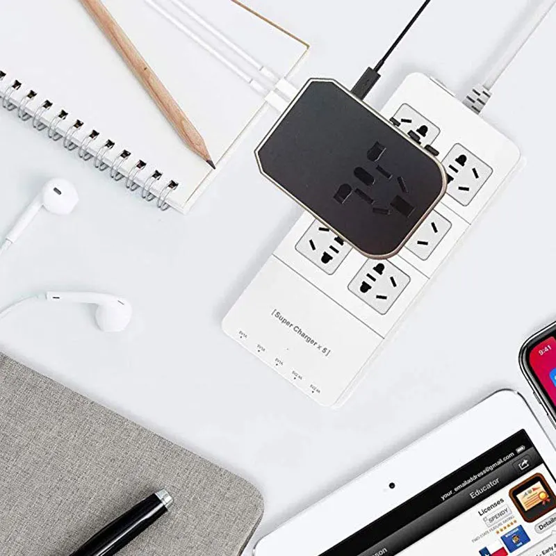 Универсальный дорожный адаптер международные адаптеры-конвертеры с 4 USB + 1 type-C