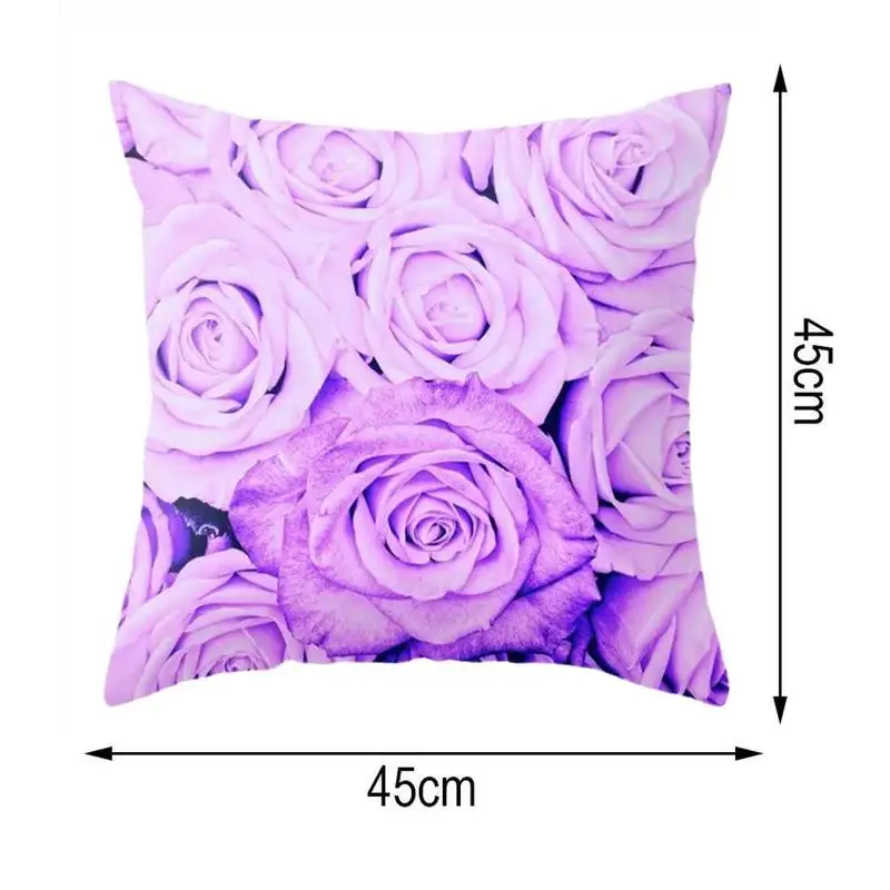

Rose Cushion Covers Pillow Printing Square Pillowcase Home Decoration Sofa Seat Bedroom Soft Cushion Cover Accessories 45x45cm