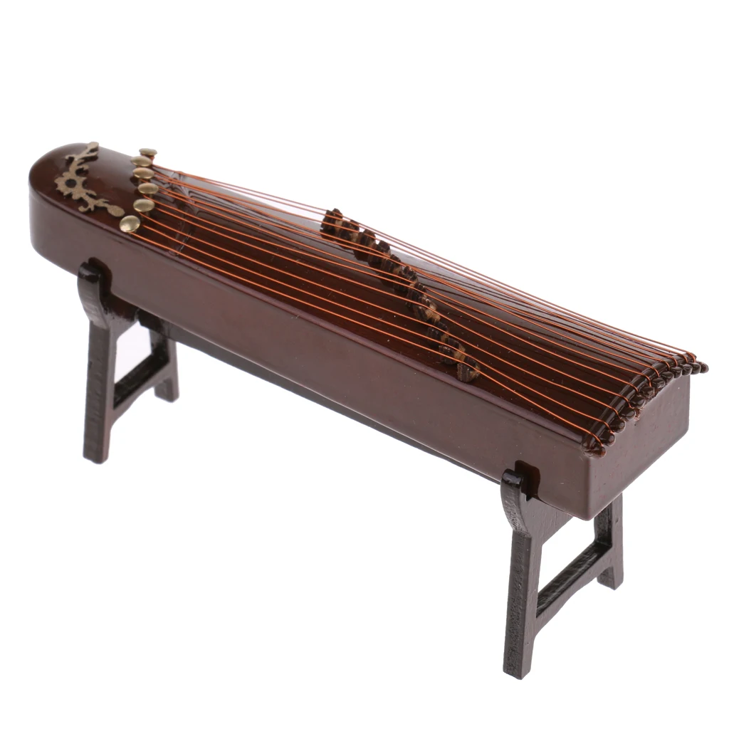 16 см Деревянный Китайский инструмент Guzheng Zither с коробкой и подставкой| |