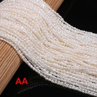 natural freshwater pearl beads rice shape aa white real pearls for jewelry making diy charm necklace bracelet accessories 14
