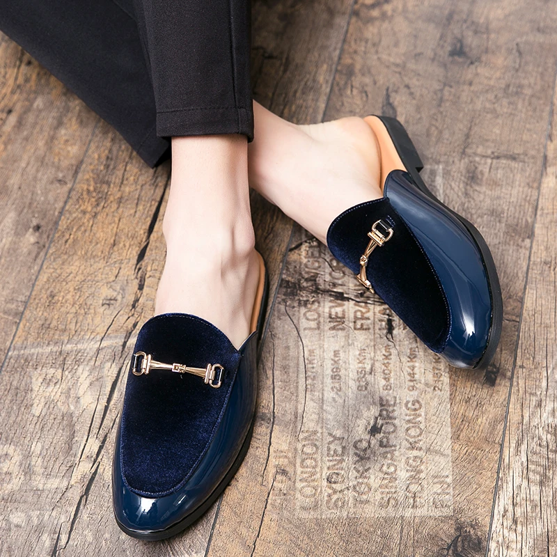 Уличные Мужские дышащие полуботинки для мужчин скользящие тапочки брендовые