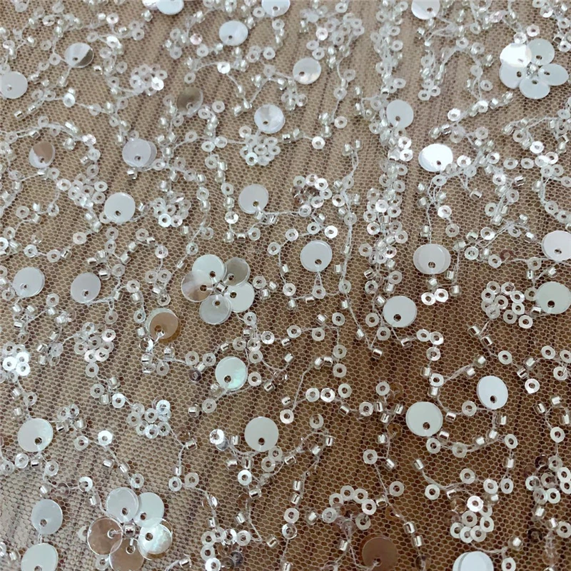 Новое серебряное нигерийское свадебное платье с красивой вышивкой бисером