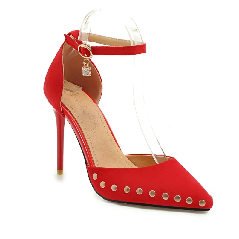 Женские туфли на высоком каблуке туфли-лодочки Тонкие с острым носком Большие