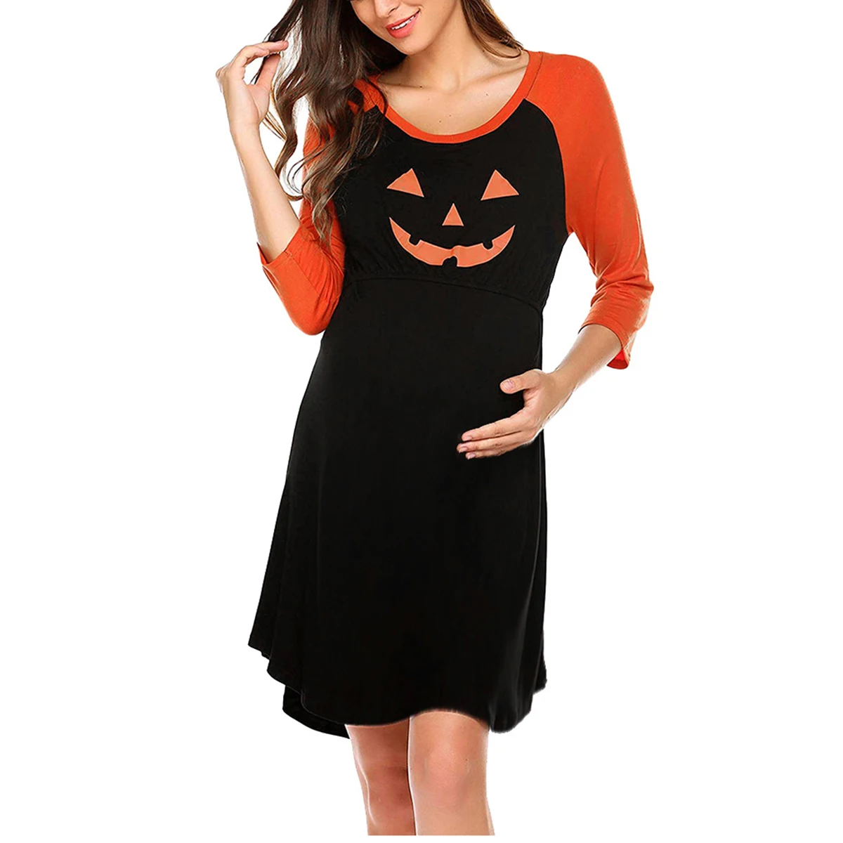 Женское Повседневное платье для беременных Хэллоуин принт дьявола девять точек