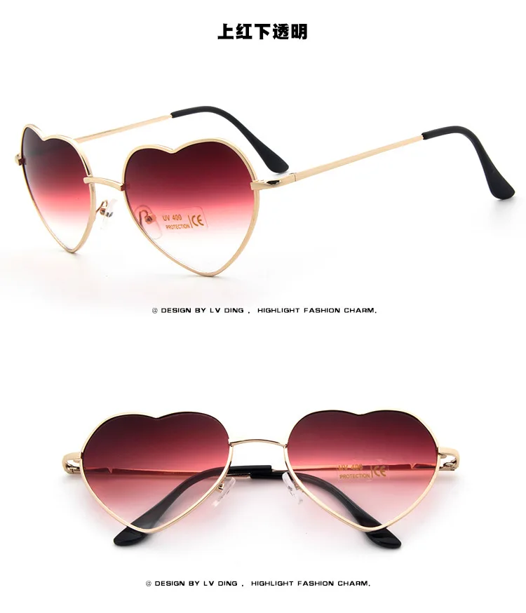 Модные солнцезащитные очки в форме сердца женские брендовые дизайнерские