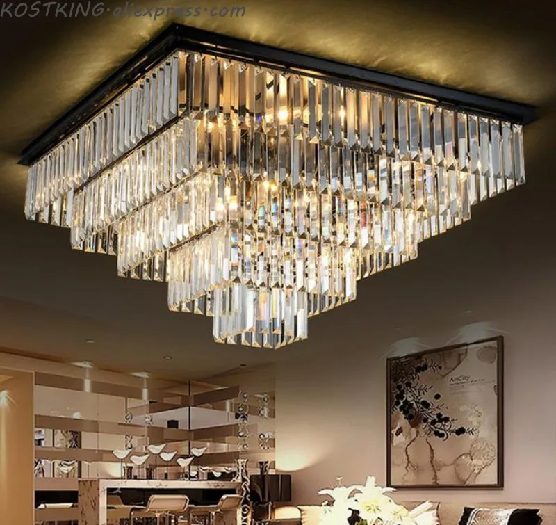 

Modern Vintage Crystal Ceiling Light Flush Mounted Ceiling Light for Home and Hotel Decoration