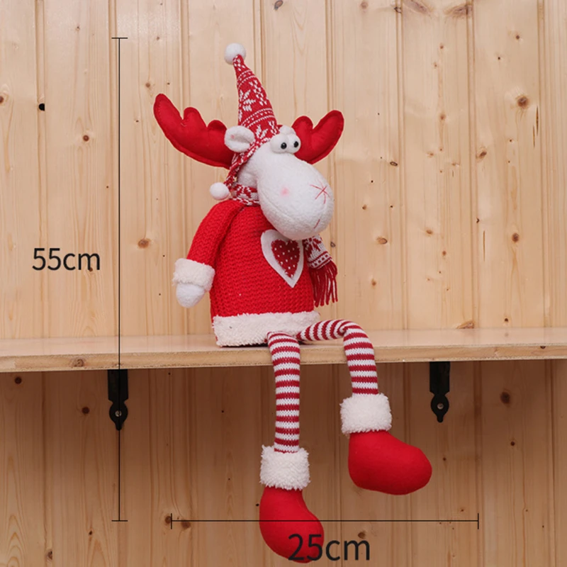 Mu&ntilde;ecos de Navidad retr&aacute;ctiles para ni&ntilde;os, figuritas de Pap&aacute; Noel, mu&ntilde;eco de nieve, alce, regalo de Navidad, adorno rojo para &aacute;rbol de Navidad-5
