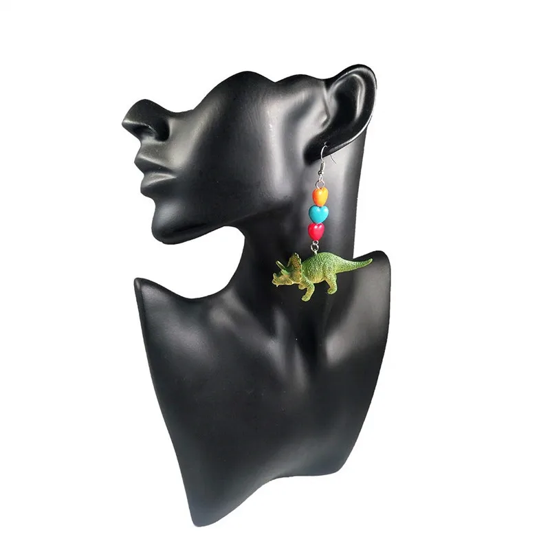 

Fashion Cute Animal Long Earrings Exaggerated Resin Dinosaur Heart Statement Drop Big Earrings for Women Girl Funny Jewelry