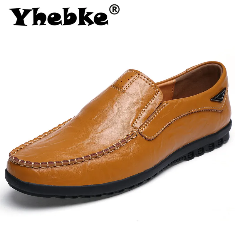 2020 Fashion Leather Mens Shoes Casual Flat Men Breathable Loafers Genuine Slip On Moccasins Driving Size 47 | Обувь