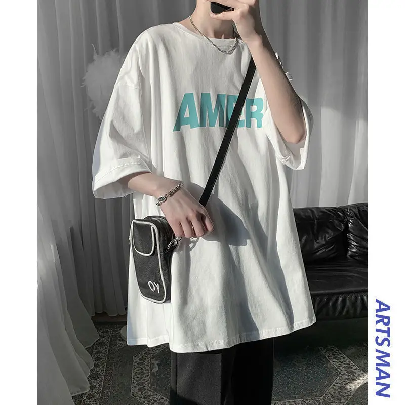 

2021 summer reflective short sleeve t-shirt men's fashion chic new printed half sleeve top