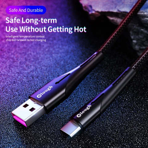 Elough USB C кабель PD 5A, кабель для быстрой зарядки типа C для Samsung S20, 21, Xiaomi Mi 8, 10, Универсальный шнур для быстрой зарядки и передачи данных