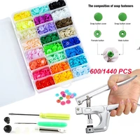 1524 colors plastic press studs diy kids clothes snap buttons stud cloth kit embellishments for clothing buttons for crafts