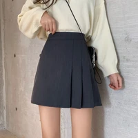 houzhou pleated skirt kawaii vintage preppy style girls patchwork high waist sexy mini skirts women summer korean fashion casual