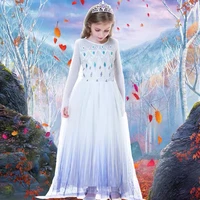 snow queen 2 white girls anna elsa dress halloween costume child christmas children gowns infant chrismas kids holiday dress