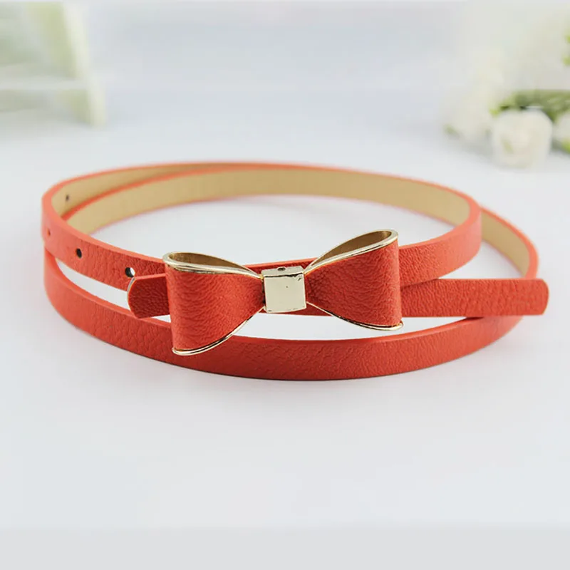 

PU Leather Women 2020 Skinny Butterfly Bow Waist Belt Dress Thin Waistband Hot Sale Dropshipping