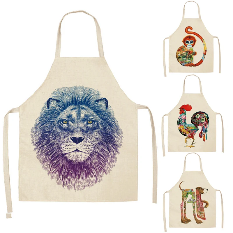 Фартуки шеф повара с животным рисунком фартуки для кухни обезьяны кошки кролика