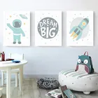 Плакат с мотивами мечты, большой вдохновения, астронавт, космический корабль, печать, Мультяшные картины на холсте в спальне, настенное искусство, декор для комнаты мальчиков