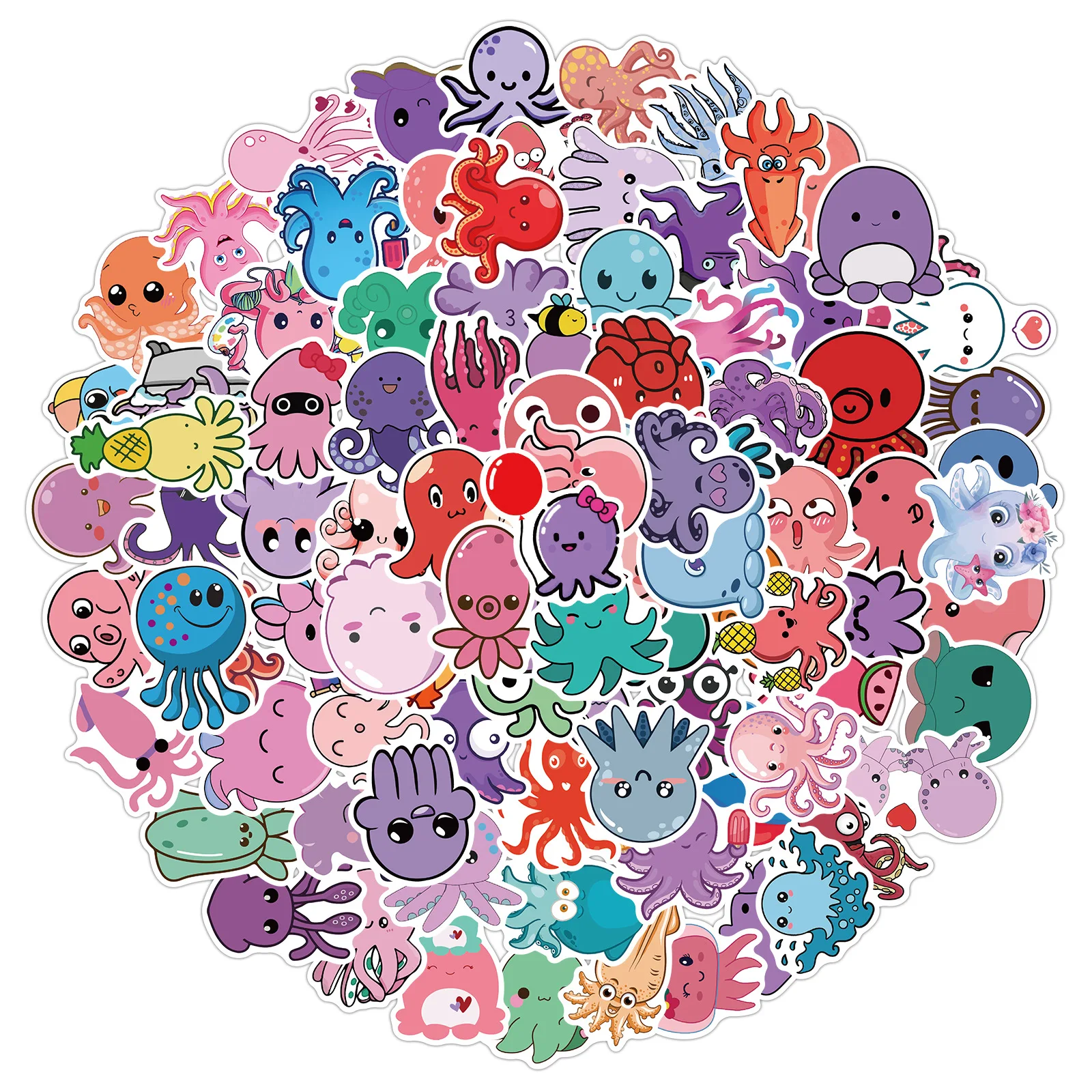 

10 / 30 / 50pcs Cartoon Animal Octopus Graffiti Sticker DIY Luggage Guitar Phone Case Animation Sticker Waterproof Wholesale