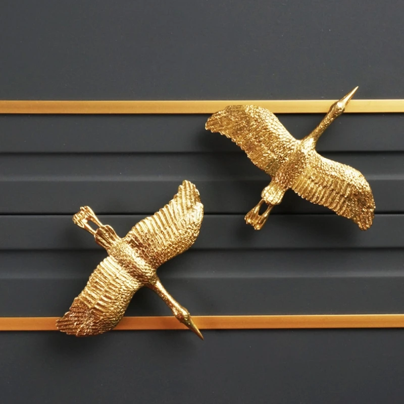 Ручка для ящика LCH в скандинавском стиле латунная ручка форме дикой гусины с