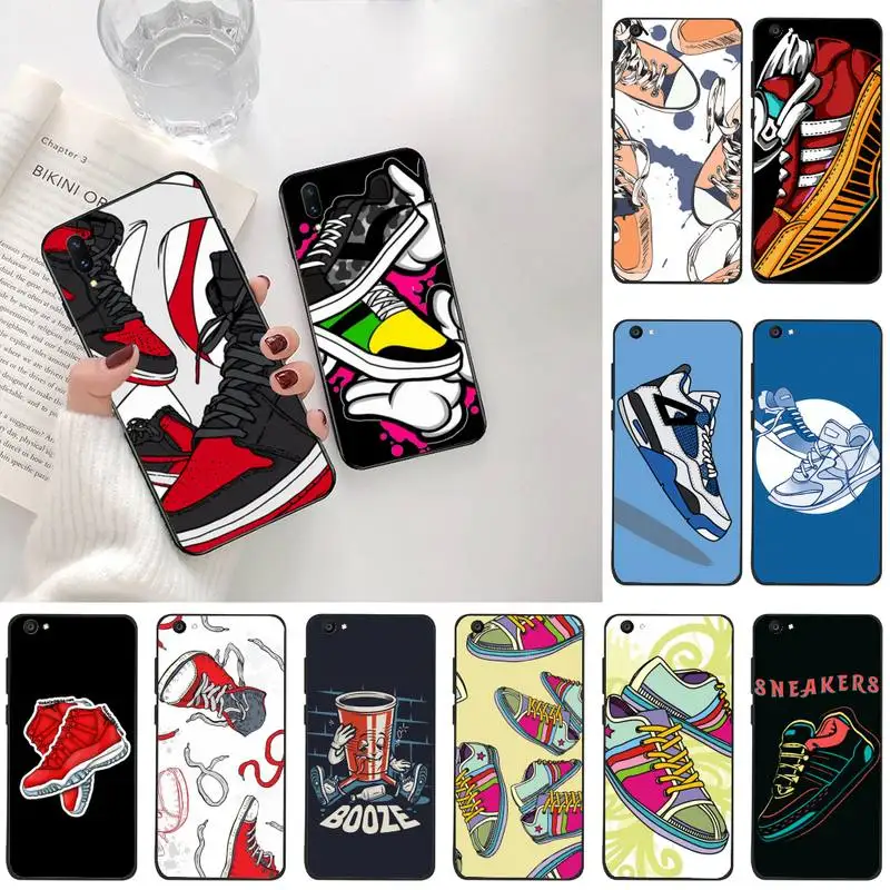 

YJZFDYRM Sports brand off shoes Black TPU Soft Rubber Phone Cover For Vivo Y91c Y17 Y51 Y67 Y55 Y93 Y81S Y19 V17 vivos5