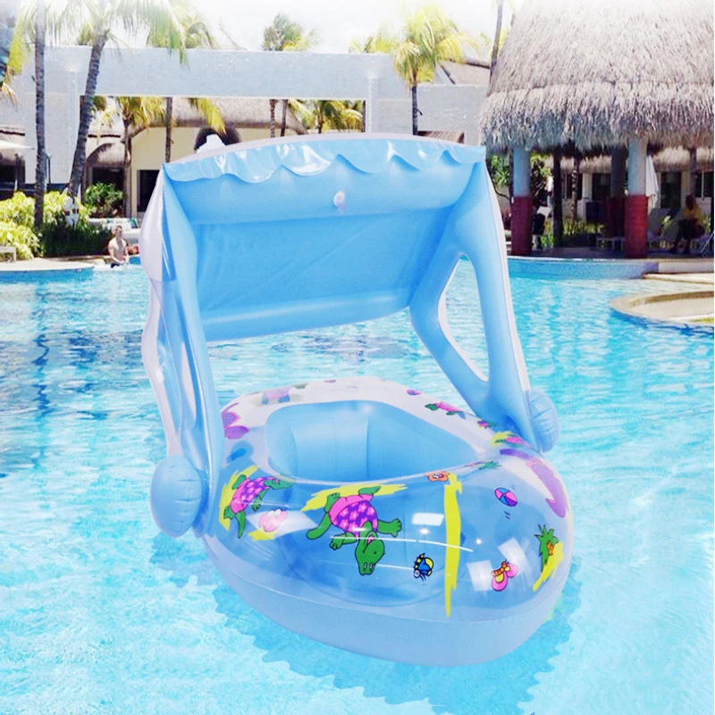 

1PC Dinosaur Canopy Baby Boat Baby Swimming Ring Children's Inflatable Toy Water Swimming Seat Ring Float Beach Party Pool Toys
