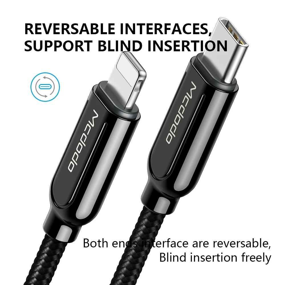 USB Type C PD кабель Mcdodo 36 Вт для iPhone lightning X XR XS Max 8 Plus 11 Pro IOS13 Быстрая зарядка передачи