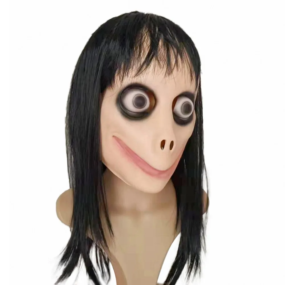 Halloween Momo Scary Latex Mask Cosplay Costume Wig Hair Masquerade Party Horror Masks | &amp Eyewear