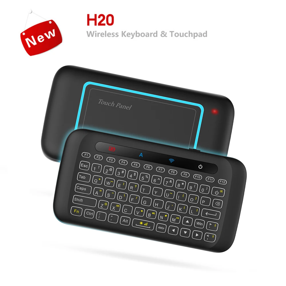 H20 мини беспроводная клавиатура с подсветкой Сенсорная панель Air mouse ИК пульт