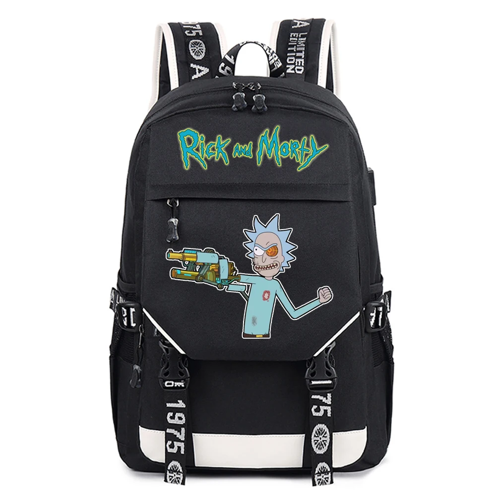Рюкзак с usb портом Rick and Morty школьный рюкзак повседневные Рюкзаки для мальчиков