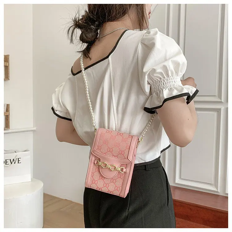 

Oeak Pearl Handle Super mini Design PU Leather Shoulder Bags For Women 2021 Stone Pattern Crossbody Bag Female Travel Handbags
