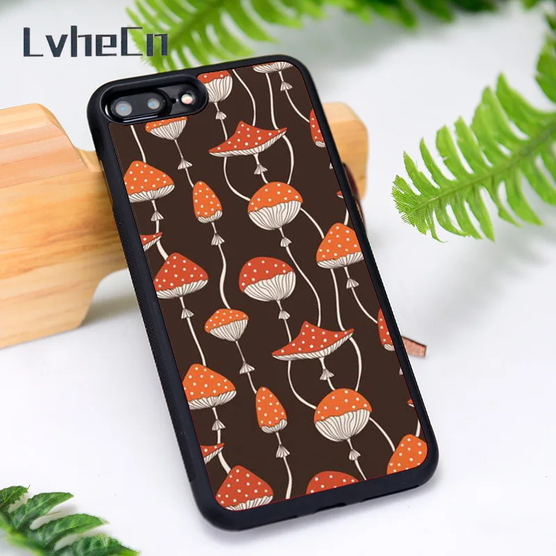 LvheCn силиконовый резиновый чехол для телефона iPhone 6 6S 7 8 Plus X XS XR 11 12 Mini Pro Max Fly Agaric с