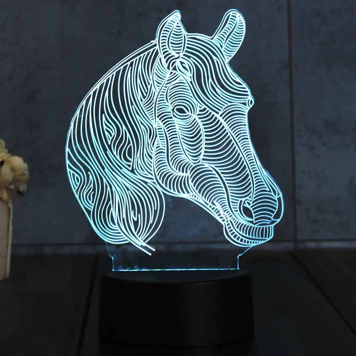 Smuxi акриловый 3D светодиодный сенсорный цветной конский головной ночник сменный пульт дистанционного управления лампа Новинка подарки Домашний декор для спальни