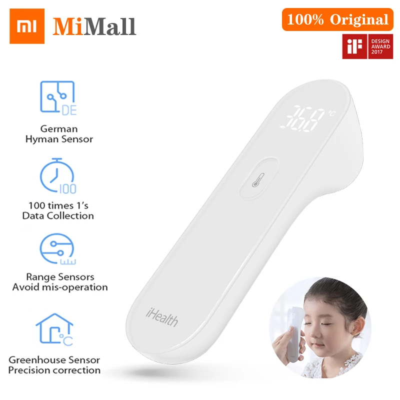iHealth термометр Xiaomi Mijia светодиодный Бесконтактный цифровой инфракрасный Мультифункциональный цифровой термометр для детей и взрослых