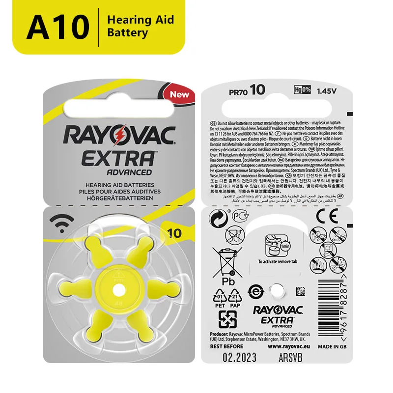 60 PCS RAYOVAC EXTRA Zinc Air Performance Hearing Aid Batteries A10 10A 10 PR70 Battery Free Shipping | Красота и здоровье