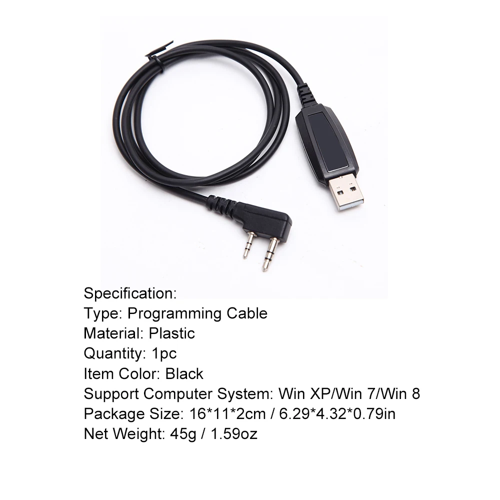 2 разъема USB Кабель для программирования провод Baofeng UV 5R 82 RETEVIS H777 RT22 RT15 RT81 Win XP/7/8