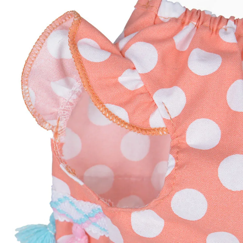 

2021 new Dog clothes for small dogs pet Clothing cats dress Puppy summer york fancy breeds Polka dot fringed cute pink purple an