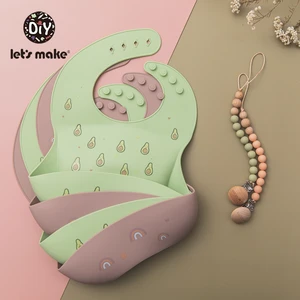 Силиконовый нагрудник с авокадо Let'S Make, Детский водонепроницаемый стерео нагрудник для кормления детей, для новорожденных